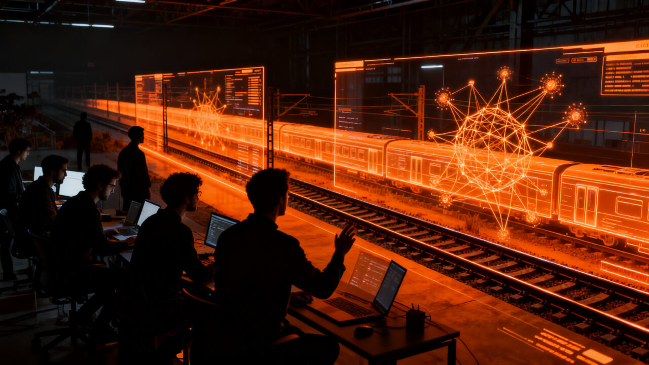 Hackathon digital de Renfe en Madrid para desarrolladores, enfocado en innovación tecnológica e inteligencia artificial.