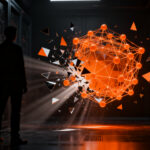 Investigador de ciberseguridad analizando un exploit de IA contra infraestructura corporativa, representando el riesgo de los agentes inteligentes.