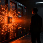 Ciberseguridad en startups ante el riesgo de agentes IA, ilustrando la vulnerabilidad de sistemas ante ataques automatizados.