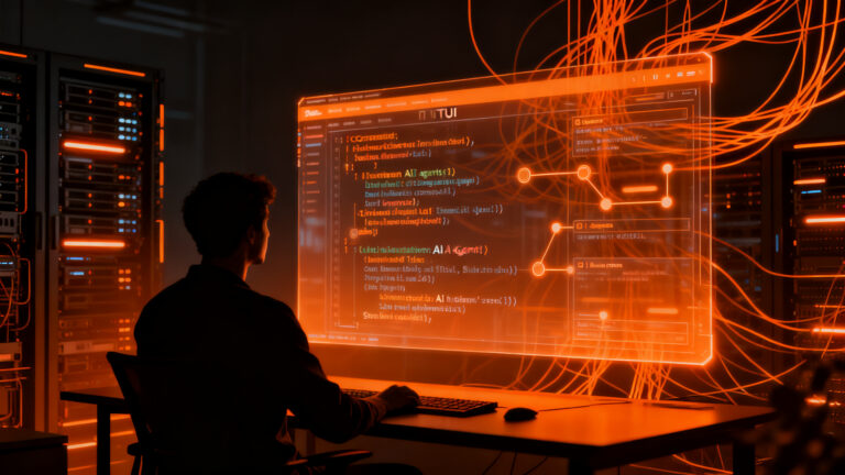 Orquestación de agentes IA con Herdr, mostrando una terminal TUI centralizada para gestionar infraestructura local.
