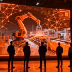Expertos analizando la hoja de ruta de la automatización industrial y la industria 4.0 en un entorno tecnológico.