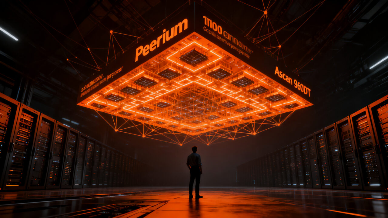 Arquitectura de supercomputación Peerium de Huawei para infraestructura de IA a gran escala, compitiendo en el mercado de semiconductores.