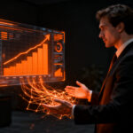 Inteligencia artificial aplicada a asesores financieros y gestión patrimonial, representando la automatización y el crecimiento en el mercado fintech.