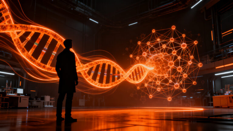 Mustafa Suleyman de Microsoft AI predice longevidad humana mediante IA y biología sintética, mostrando una visión futurista de la salud.