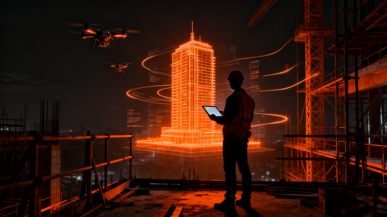 Transformación digital en la construcción mediante IA y drones para aumentar la productividad y generar ahorros masivos.