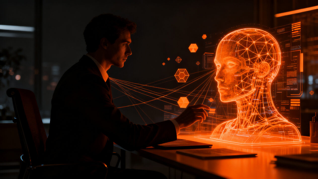 Persona con discapacidad utilizando herramientas de inteligencia artificial para mejorar su empleabilidad e inclusión laboral.