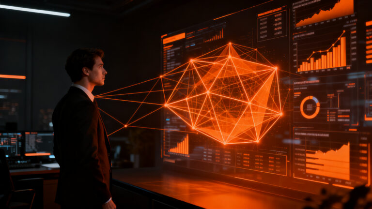 Estratega analizando el impacto real de la inteligencia artificial en el P&L de una empresa, enfoque en transformación digital y cultura organizacional.