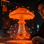 Investigador analizando riesgos de seguridad en IA de visión por computador para identificación de especies fúngicas.