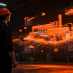 Profesional industrial analizando datos de industria 4.0 y gemelos digitales para el IX Informe Smart Industry 2026.