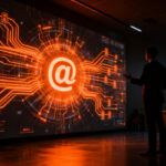 Agente de IA gestionando identidad digital y automatización de tareas con email propio, concepto de startup de IA valorada en 2.500 millones de dólares.