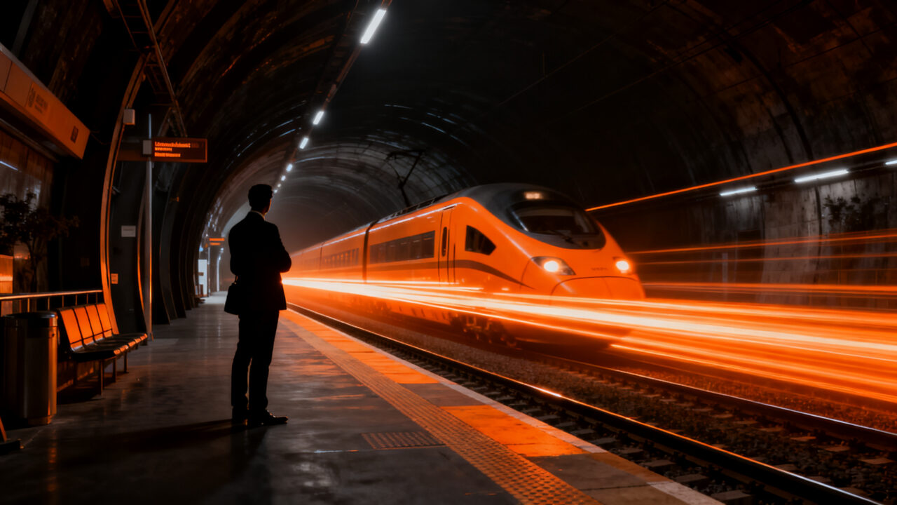 Tren de alta velocidad moderno representando la competencia ferroviaria y el crecimiento de Iryo en el mercado español.