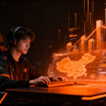 Jugador profesional de esports utilizando herramientas de IA para League of Legends, representando el crecimiento y éxito de la startup iTero.