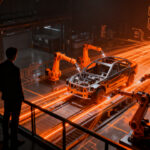 Delegación de KUKA y Midea Group en planta de Centron, analizando el futuro de la automatización industrial y robótica.