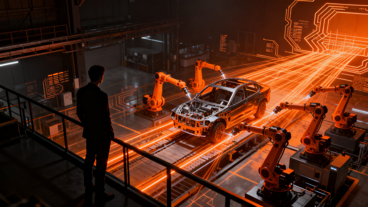 Delegación de KUKA y Midea Group en planta de Centron, analizando el futuro de la automatización industrial y robótica.