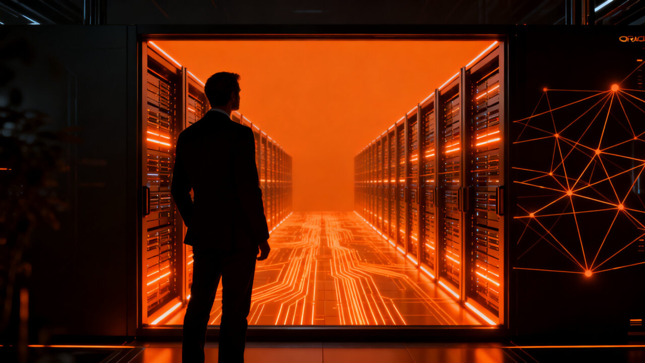 Larry Ellison, fundador de Oracle, simbolizando confianza en la infraestructura cloud y centros de datos de IA tras cancelar millonaria venta de acciones.