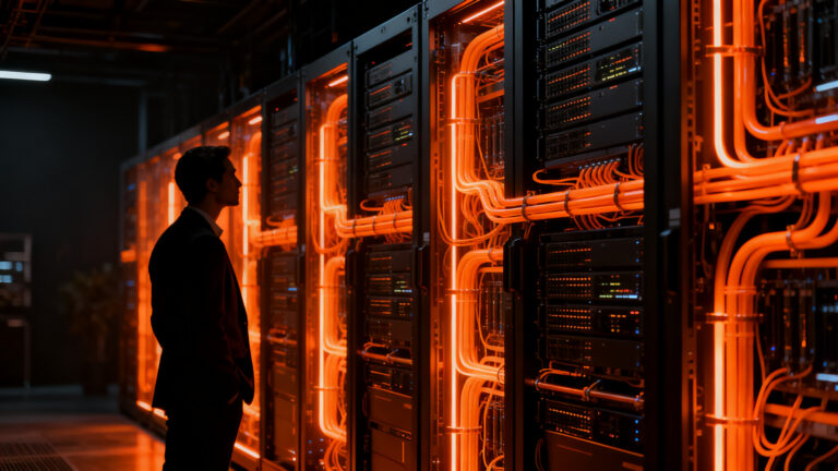 Ejecutivo de tecnología analizando infraestructura de centros de datos para IA soberana en Latinoamérica.