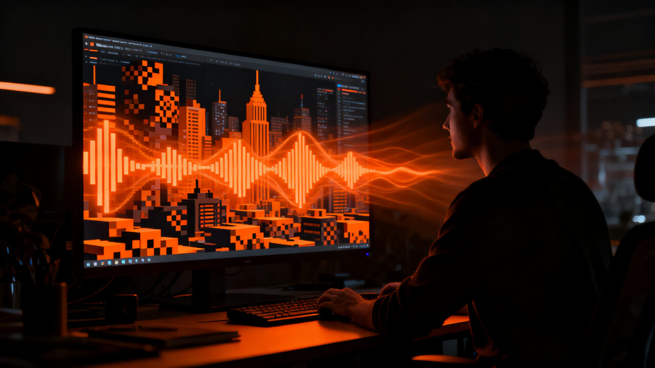 Lofi Cities, aplicación web de generación procedimental de música y pixel art para productividad, utilizando Web Audio API.