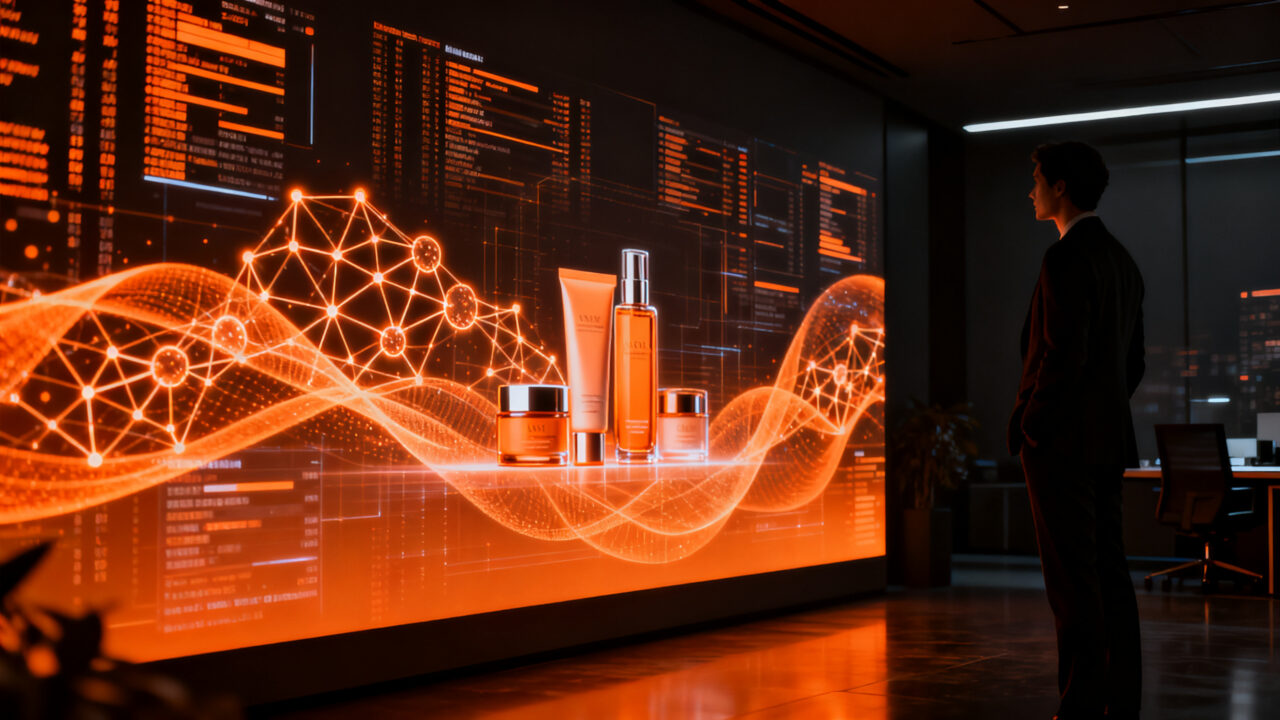 Ejecutivo de marketing liderando la integración de IA generativa en la estrategia de marca del sector belleza.