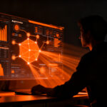 Ingeniero analizando métricas de rendimiento en agentes de IA para optimización de LLMs y evaluación en entornos de producción.