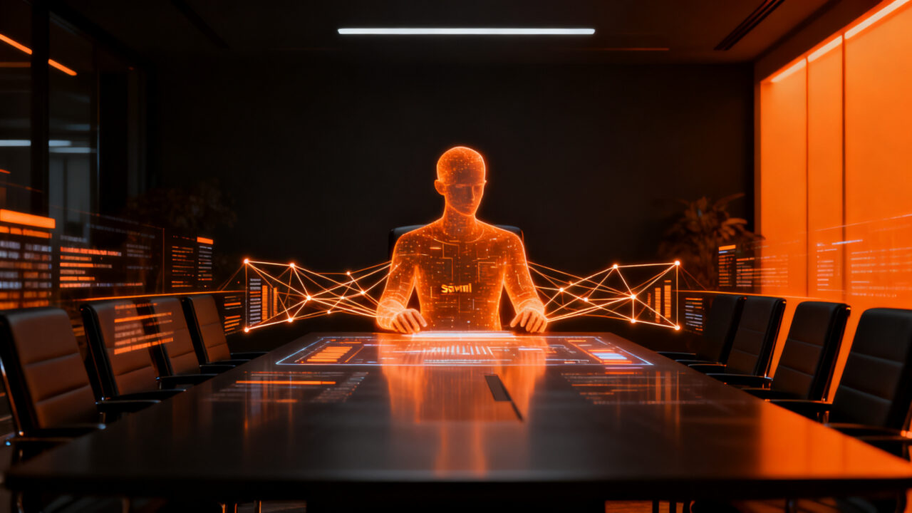 Avatar de IA representando MeetTwins en una videollamada, automatizando la presencia en reuniones mediante tecnología de vanguardia.