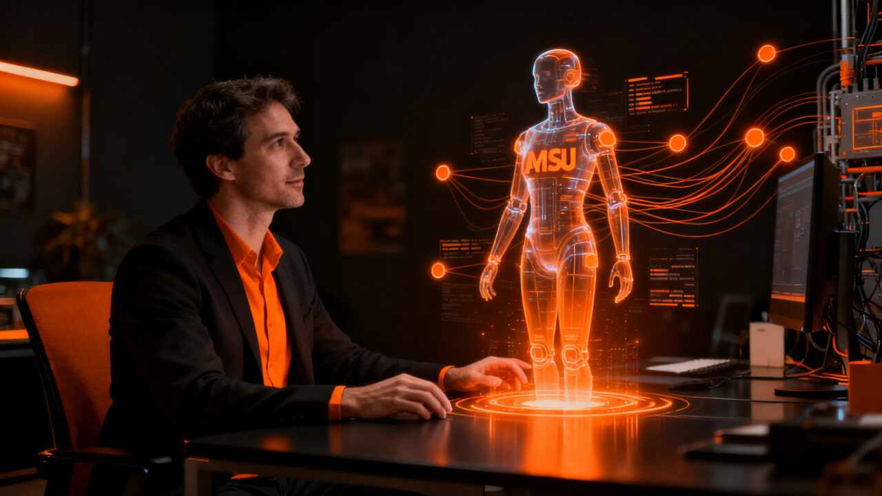 Agente de IA Muse de Meta integrándose en el flujo de trabajo de un emprendedor, representando la automatización y la inteligencia artificial aplicada en el ecosistema startup.