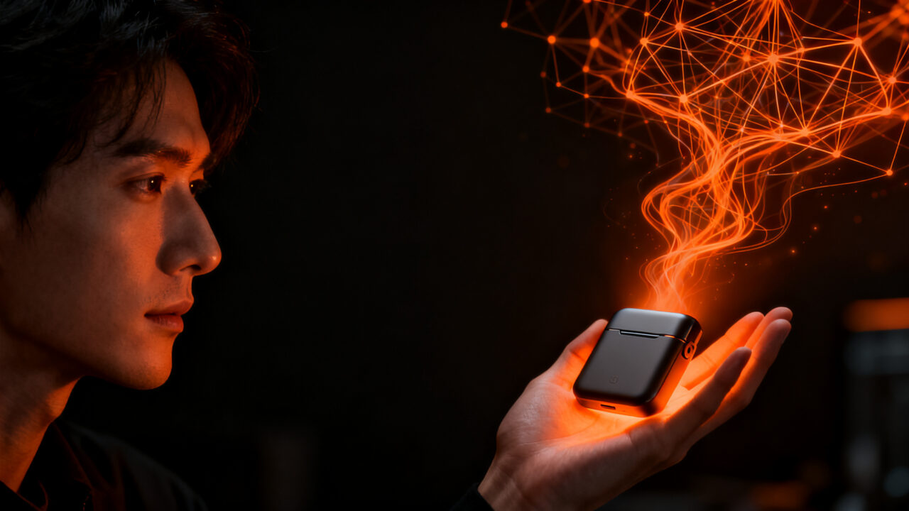 Dispositivo de hardware con IA Muse Charm de Meta, representando la nueva era de agentes inteligentes portátiles.