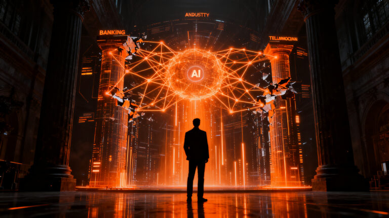 Impacto de Meta Muse en el sector bancario y de telecomunicaciones, representando la disrupción de los agentes de IA en el mercado.