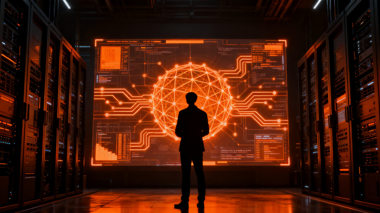 Agente de IA Muse de Meta analizando datos complejos, representando la evolución y el debate ético en el desarrollo tecnológico de agentes inteligentes.