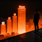 El agente de IA Muse de Meta escalando posiciones en el ranking de aplicaciones, representando la competencia en el mercado de inteligencia artificial.