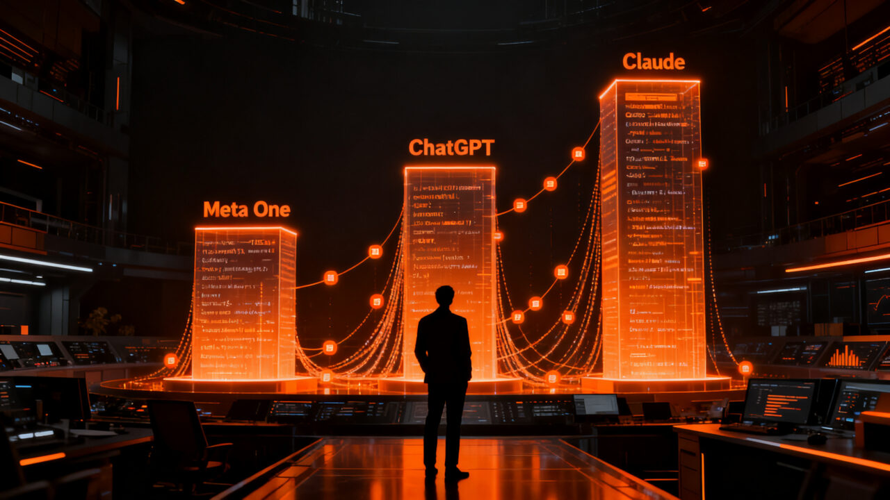 Comparativa de servicios de suscripción IA: Meta One, ChatGPT Plus y Claude Pro en el mercado global.