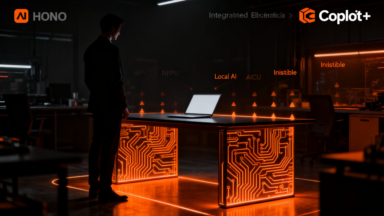 Estratega de tecnología observando la evolución de la IA en hardware, representando el cambio de marca de Microsoft Copilot+.