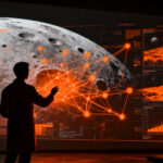 Investigador analizando datos del Lunar Foundation Model de NASA e IBM para innovación en inteligencia artificial espacial.