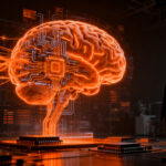 Investigador analizando conexiones neuronales digitales en un entorno de neurotecnología y NeuroAI para startups deep tech.