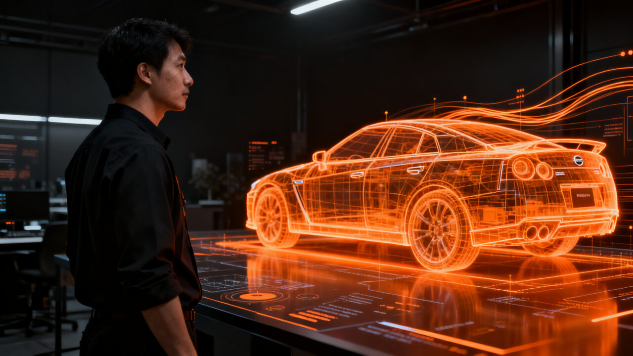 El uso de IA generativa y digital twins en el desarrollo automotriz de Nissan para el nuevo Skyline.