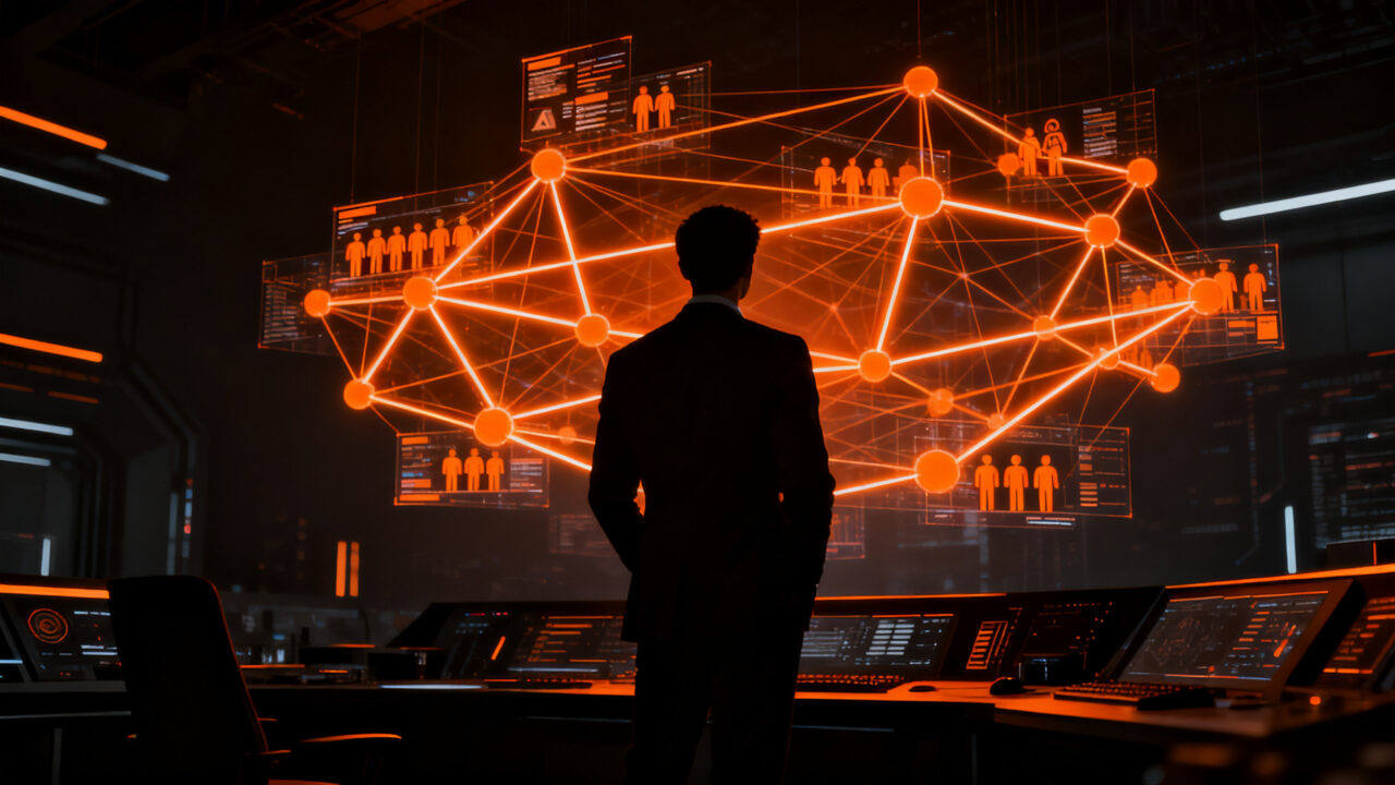 El protocolo Nodus OS permitiendo la gobernanza y trazabilidad de agentes de inteligencia artificial en entornos empresariales.
