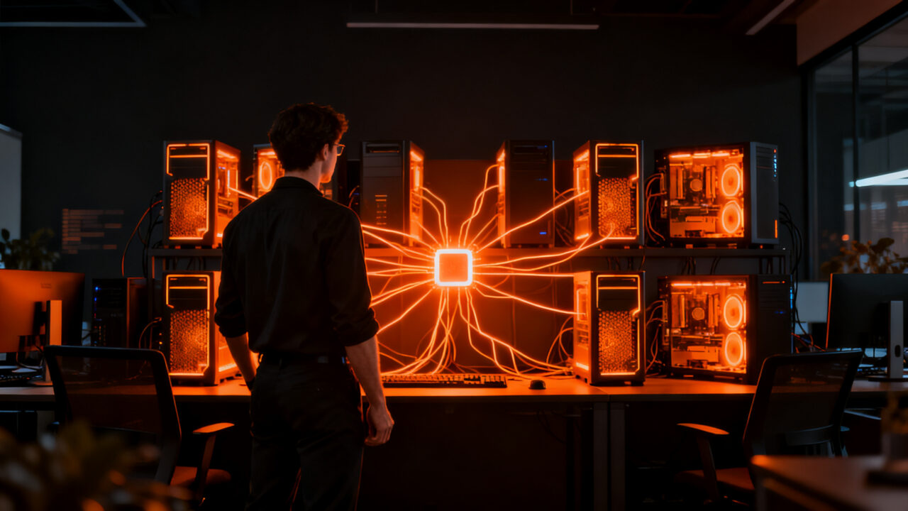 Infraestructura de computación distribuida con Nvidia PAIR para inferencia de IA en startups.