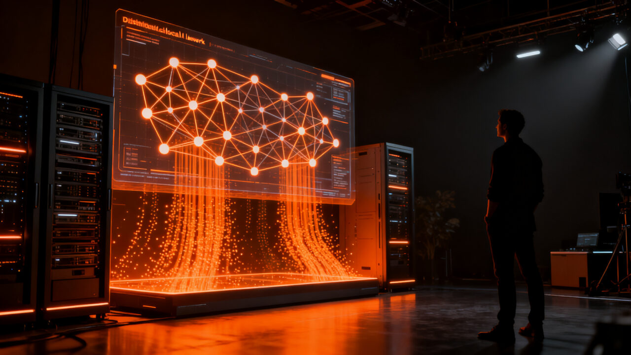 Profesional de tecnología analizando la arquitectura de IA local de NVIDIA PAIR y RTX Spark para el desarrollo de agentes inteligentes.