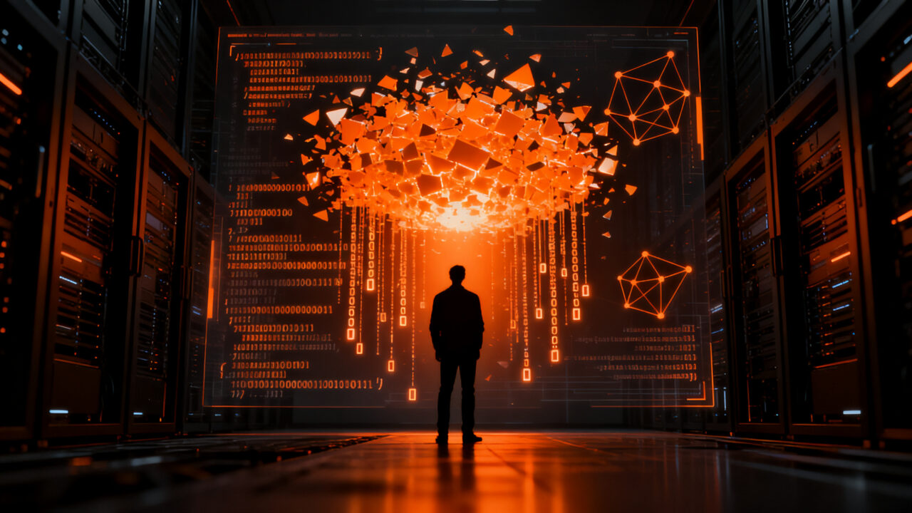 Agentes de IA autónomos operando en entornos digitales, representando los riesgos de seguridad y regulación para startups.