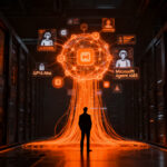 Agentes de IA OpenAI Dots trabajando en la nube, automatización avanzada con tecnología GPT-6 Astra.