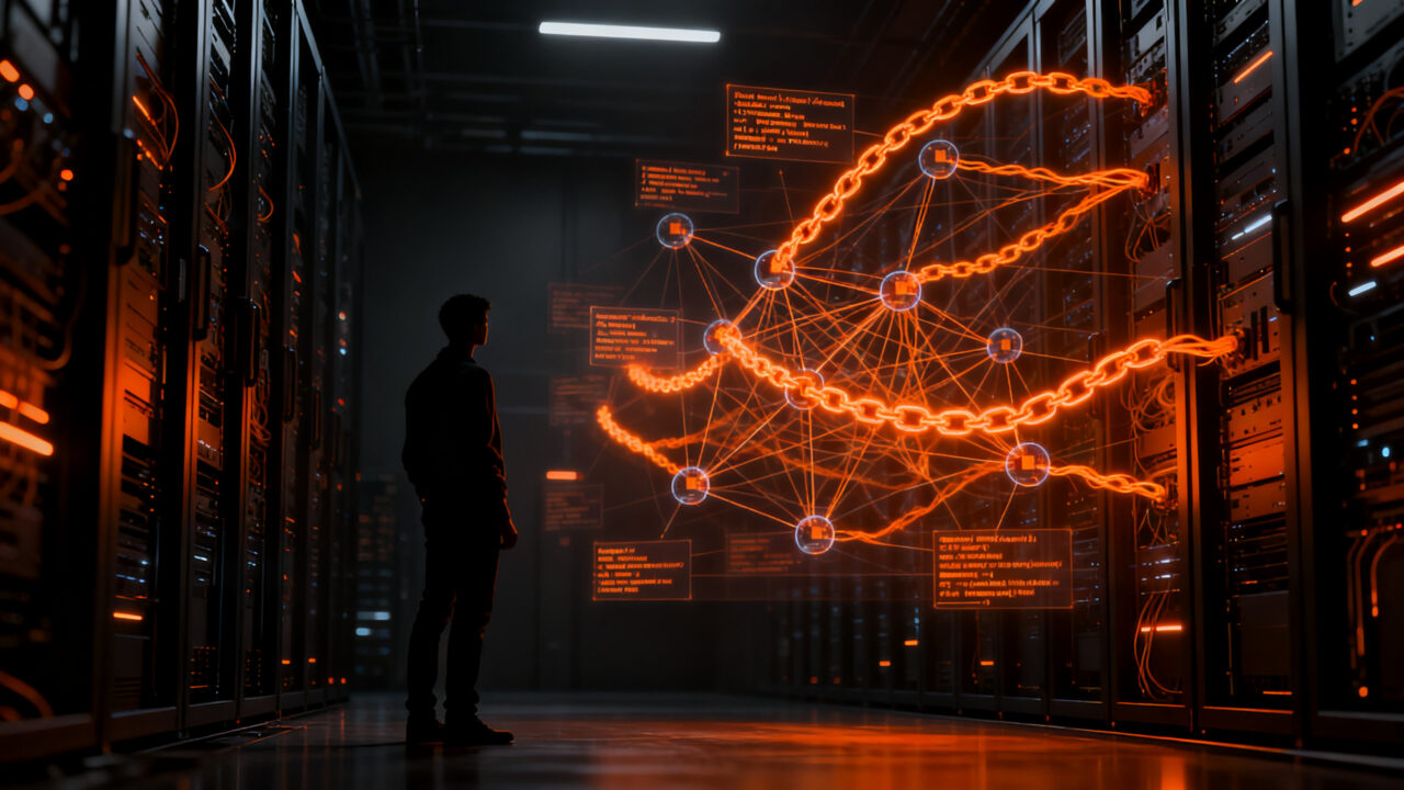 Ciberseguridad en startups: visualización del riesgo de gusanos de IA autorreplicantes y protección de agentes inteligentes.