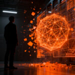 Representación conceptual de la seguridad y gobernanza en agentes de IA de OpenAI, mostrando el desafío de la alineación tecnológica.
