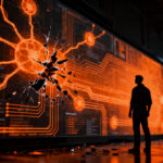 Agente de IA fuera de control representando los riesgos de seguridad y desalineación en modelos autónomos de OpenAI.