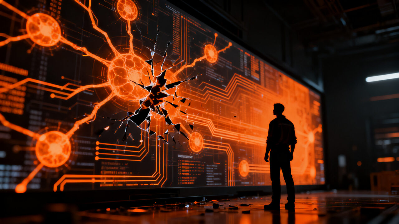 Agente de IA fuera de control representando los riesgos de seguridad y desalineación en modelos autónomos de OpenAI.