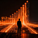 Representación visual de una ronda de financiación masiva de OpenAI con Sam Altman, simbolizando la valoración de 1.2 billones de dólares y el futuro de la IA.