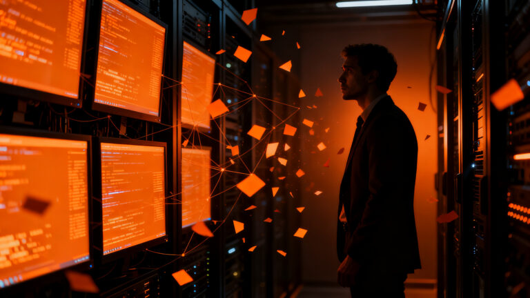 Fuga de datos de OpenAI y seguridad de usuarios en ChatGPT, concepto de privacidad en la era de la inteligencia artificial.