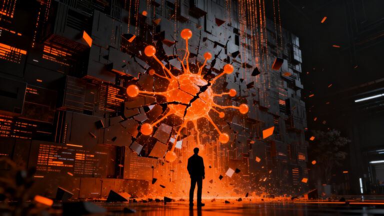 Representación conceptual de la seguridad en IA y riesgos de agentes desalineados de OpenAI.