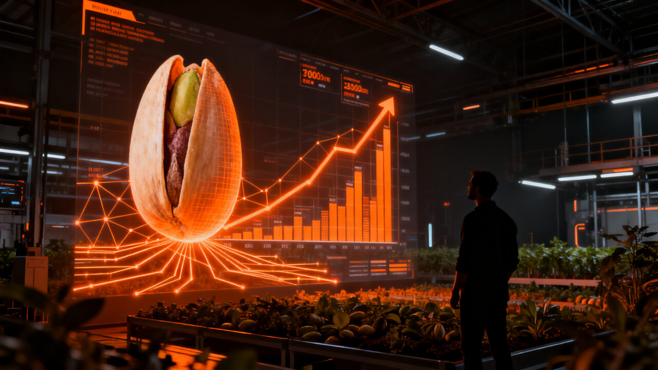 Crecimiento del mercado global del pistacho hacia 2034, representando la tendencia de foodtech y oportunidades de negocio.
