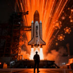 Cohete Miura 5 de PLD Space despegando en una ronda de inversión de Serie C para startups españolas.