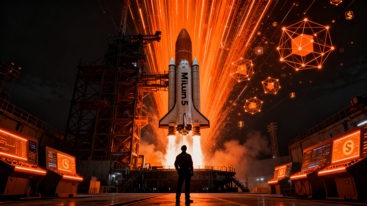 Cohete Miura 5 de PLD Space despegando en una ronda de inversión de Serie C para startups españolas.