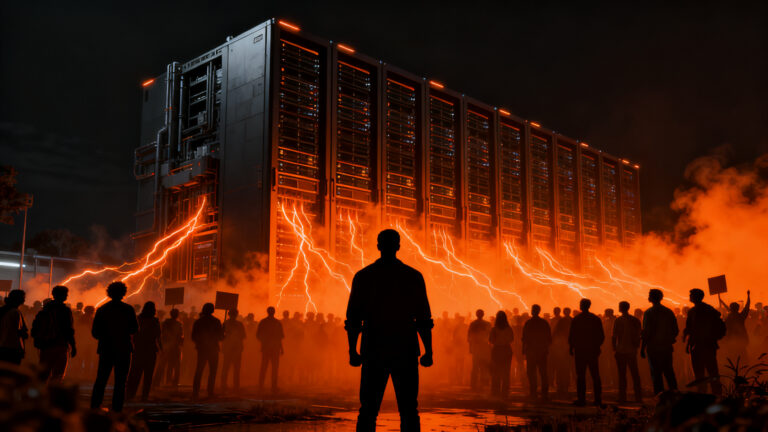Protesta vecinal contra la construcción de data centers en Filadelfia por su impacto ambiental y ruido.